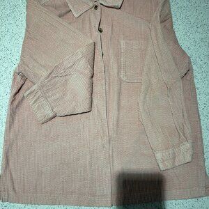 L.L. Bean Women's Comfort Corduroy Relaxed Shirt Shacket XL - Pale pink